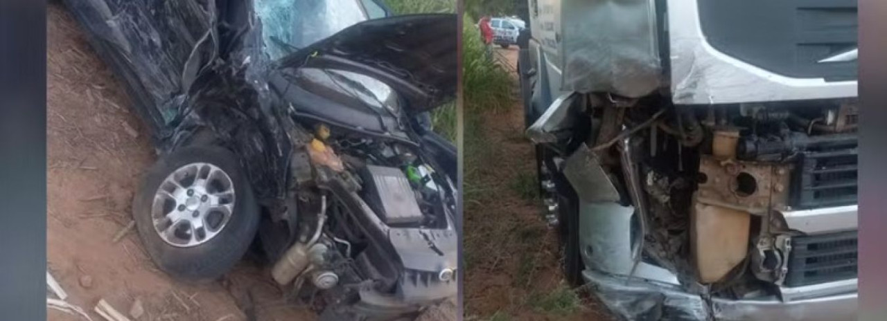 Colisão entre carro e caminhão deixa dois mortos em estrada vicinal