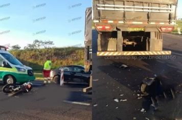 Motociclista morre após bater na traseira de carreta em rodovia