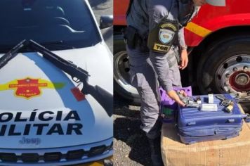 Polícia apreende armas e anabolizantes em ônibus durante operação em rodovia