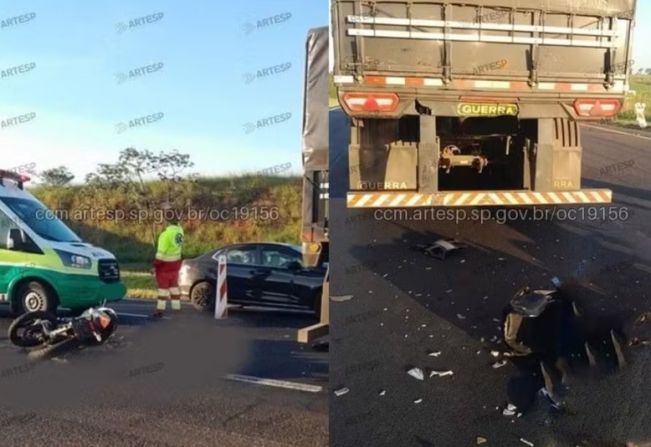 Motociclista morre após bater na traseira de carreta em rodovia