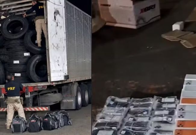 Mais de 400 iPhones são apreendidos escondidos em carga de pneus na BR-153